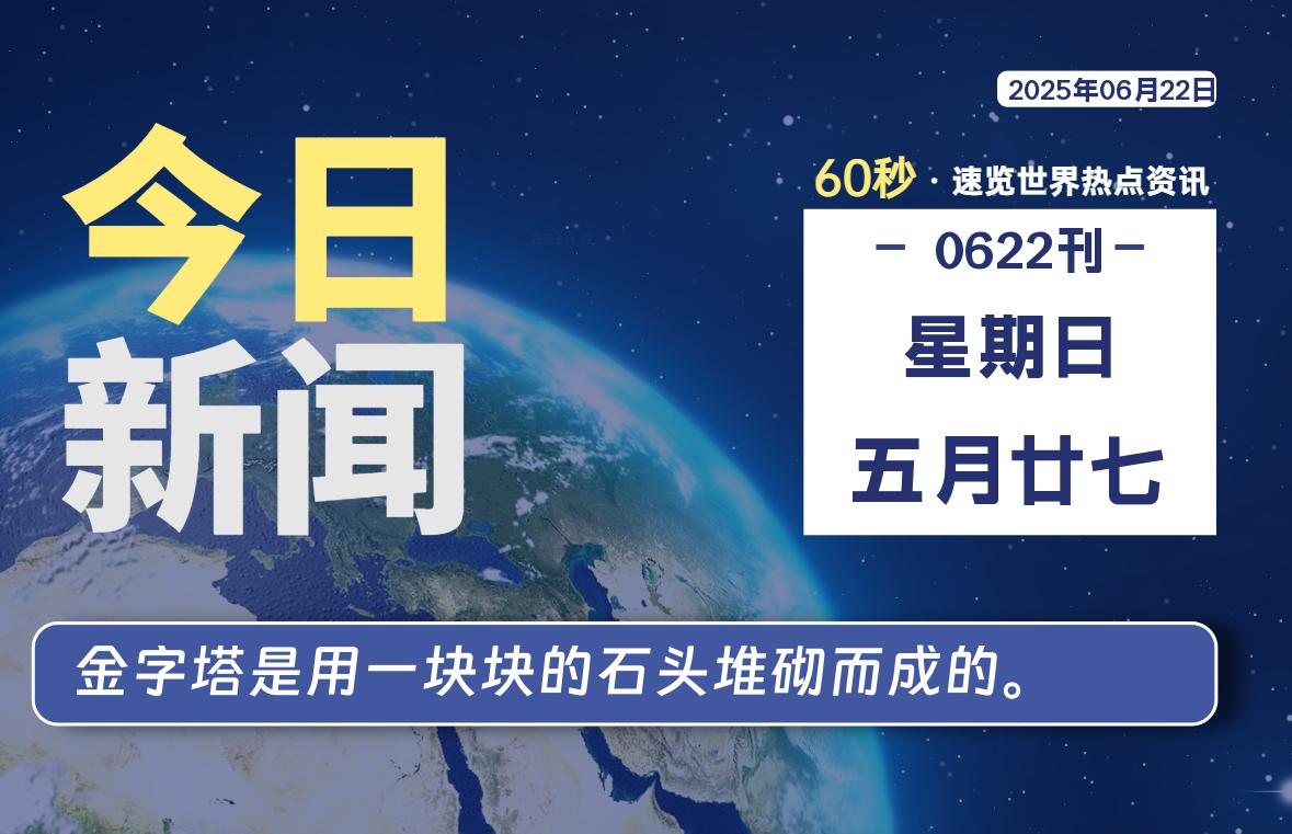 06月22日，星期日, 每天60秒读懂全世界！-安笙博客